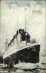 Ship Steamship SS Olympic Titanic Sistership Postally Used 1911 Postcard