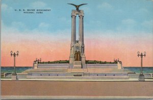 Postcard USS Maine Monument Havana Cuba