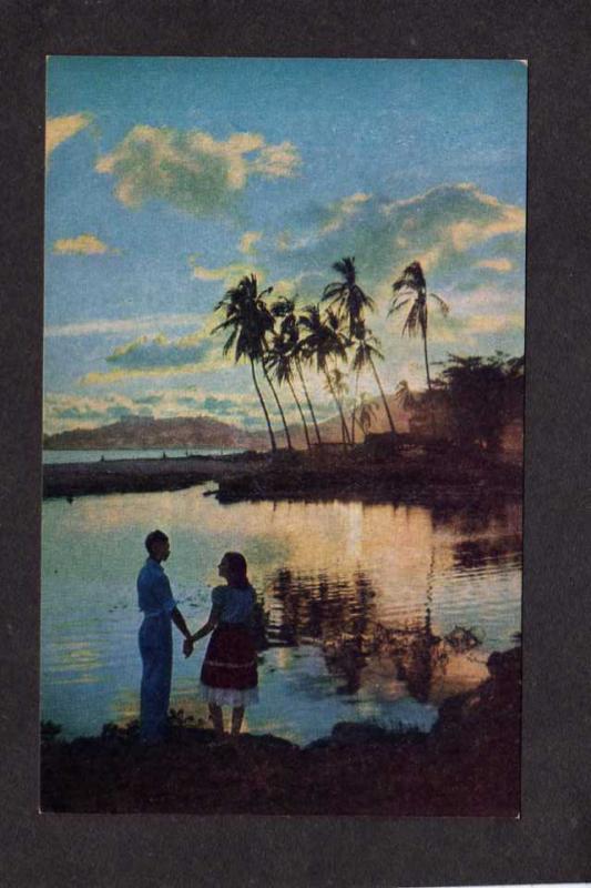 Palms Near Acapulco, Mexico Postcard Pan American World Airways Tarjeta Postal