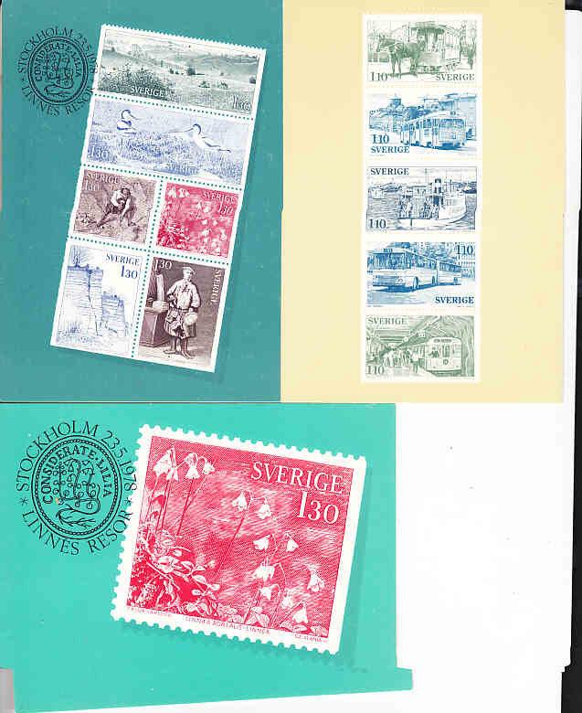 Sweden -  Post Office Issued Post Cards Showing Their Stamps