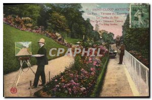 Old Postcard The Trocadero Terrace Park Le Jardin du Roi Saint Cloud