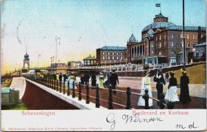 Netherlands Scheveningen Boulevard en Kurhaus Vintage Postcard C122
