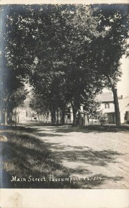 Passumpsic VT Main Street Dirt Street Real Photo Postcard in 1912 RPPC