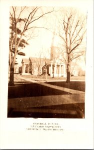 RPPC Memorial Chapel Harvard University Cambridge MA Vintage Postcard K41
