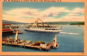 New Hampshire Lake Winnipesaukee M V Mt Washington Leaving The Weirs