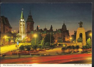 Canada Postcard - War Memorial and Parliament Hill at Night, Ottawa  RR1663