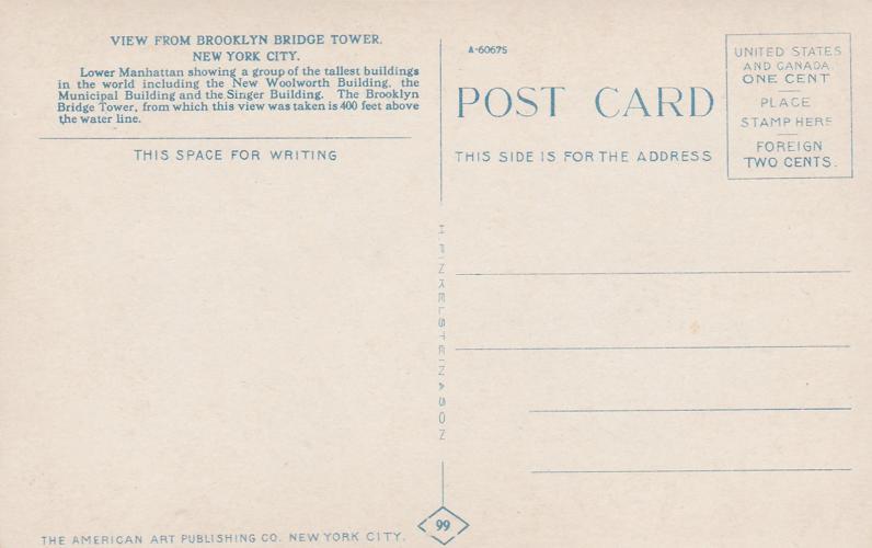 View from Brooklyn Bridge Tower - New York City - DB