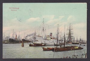 Vintage Postcard Netherlands Rotterdam Rijnnaven 1911