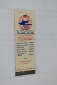 Canyon Tours Inc Arizona Advertising 20 Strike Matchbook Cover