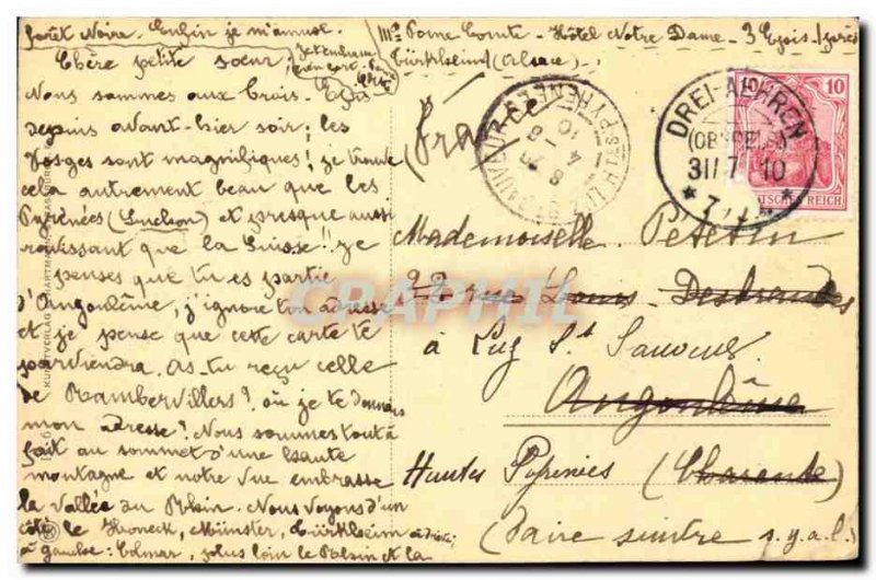 Drei Ahren Old Postcard Trois Epis Hotel Notre Dame