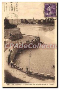 Old Postcard Dinard La Promenade Des Allies And Beach From I'Ecluse