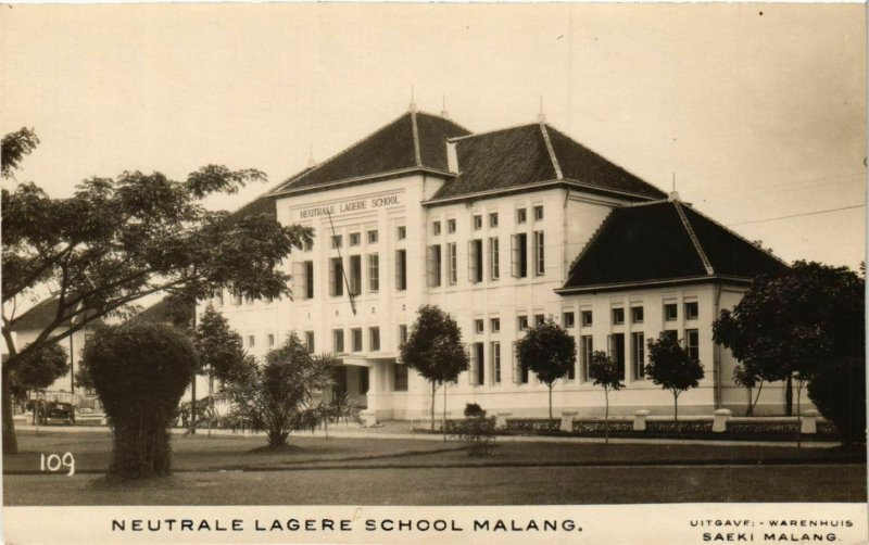 CPA AK Neutrale Lagere School MALANG. INDONESIA (169567)