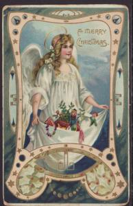 A Merry Christmas,Angel,Toys Postcard BIN