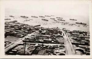 Tocopilla Chile Ships Boats Nautical Vessels Birdseye Real Photo Postcard E59