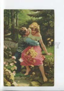 3185683 Lovers Garden by KNOEFEL Vintage CHARITY POSTMARK PC