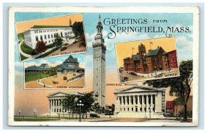 Springfield MA Postcard Multi View Greetings