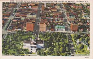 South Carolina Columbia Airplane View Of Capitol & Business Section Looking U...