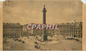 Old Postcard The Small Paintings of Paris Square and Verdome Column