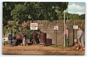 1956 ST AUGUSTINE FLORIDA TYPICAL MOONSHINE STILL OLD JAIL LINEN POSTCARD P2685