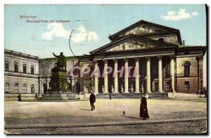 Old Postcard Munchen Max Josef Platz Mit Hoftheater