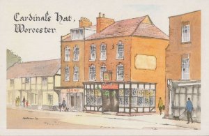 Cardinals Hat Pub Worcester Painting Postcard