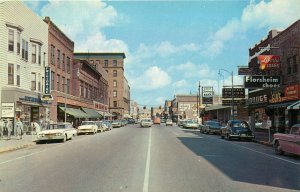 1960s Cars, Downtown, The Soo Locks Sault Ste. Marie, Michigan Vintage Postcard