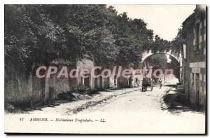 Postcard Old Amboise Habitations troglodytes