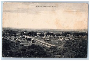 1908 Aerial View Delta Colorado From Garnet Mesa Houses Dirt Road Hills Postcard