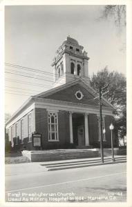 Cline RPPC 1-U-184 1st Presbyterian Church used as Military Hospital Marietta GA