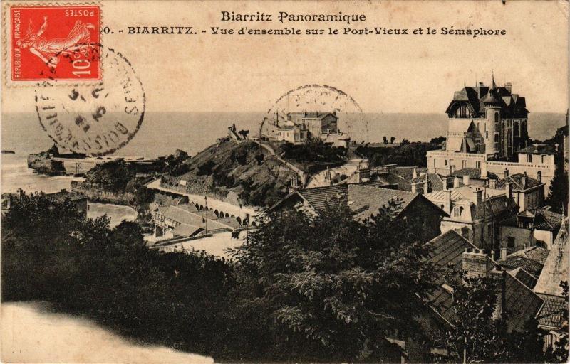 CPA BIARRITZ - Vue d'ensemble sur le Pont Vieux et le Semaphore (162879)