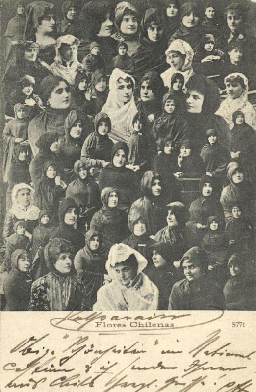 chile, Flores Chilenas, Beautiful Women (1903)