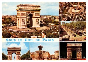 Postcard RPPC  France Paris Under Paris Skies - Arc de Triumphe multiview