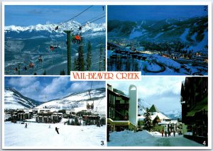 VINTAGE CONTINENTAL SIZE POSTCARD BEAVER CREEK SCENES AT VAIL COLORADO