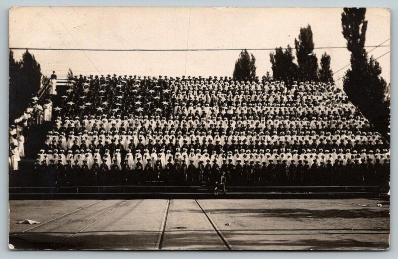 Salt Lake City~GAR Encampment~Living Flag Ladies~Madeleine Cathedral RPPC 1909