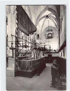 Postcard Interior of the Old-New Synagogue, State Jewish Museum, Czech Republic