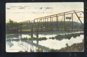 BOONE IOWA CENTERVILLE BRIDGE VINTAGE POSTCARD 1910