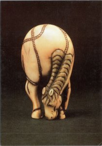 Postcard Art - A horse grazing - Netsuke carving - Victoria and Albert Museum