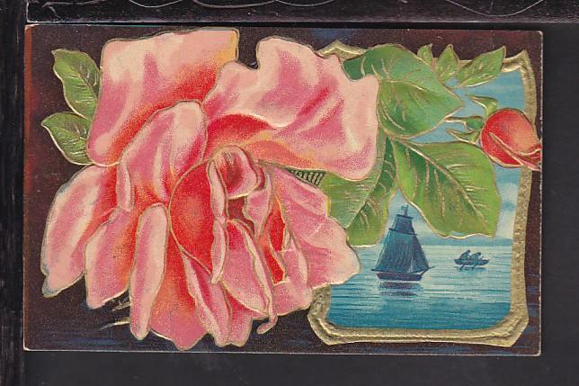 Flower,Sailboat Postcard 