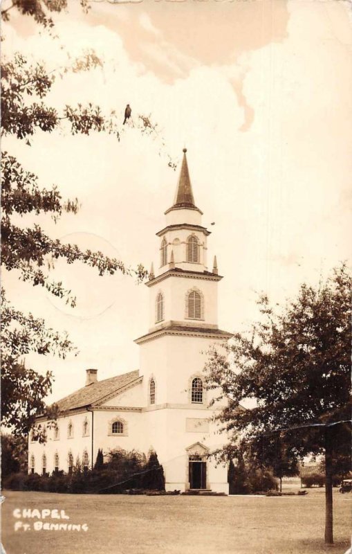 Fort Benning Georgia Chapel Real Photo Vintage Postcard AA1769