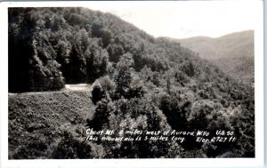 RPPC AURORA, WV West Virginia   CHEAT MOUNTAIN  US Highway 50   c1930s  Postcard 