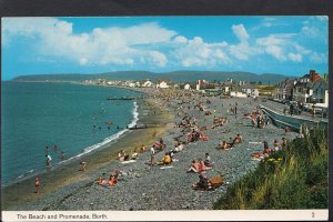 Wales Postcard - The Beach and Promenade, Borth    RS2278