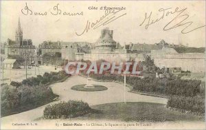 Old Postcard Saint Malo Le Chateau Le Square and the Porte St Vincent