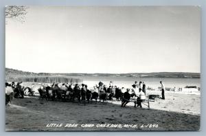 ONEKAMA MI LITTLE EDEN CAMP 1952 VINTAGE REAL PHOTO POSTCARD RPPC