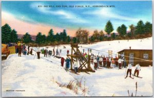 Adirondacks Mts. New York NY, Ski Hill and Tow, Old Forge, Vintage Postcard