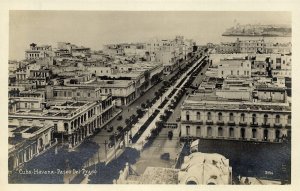 cuba, HAVANA, Paseo Del Prado (1930s) RPPC Postcard