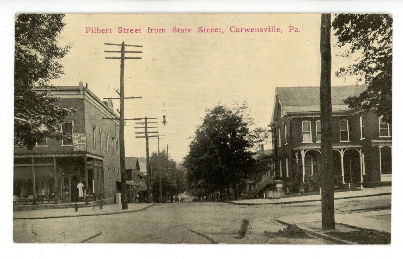 PA Curwensville. Filbert Street from State Street (creases) United