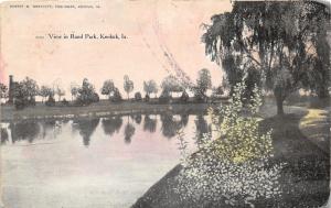 Keokuk Iowa~View in Rand Park~Trees Reflected in Pond~Willow Tree~1909 Postcard