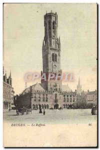 Old Postcard Belgium Bruges The Belfry