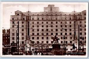 Leeds Yorkshire England Postcard City Square Building c1930's RPPC Photo
