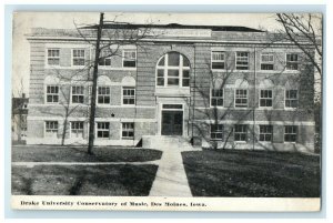 c1910's Drake University Conservatory Of Music Des Moines Iowa IA Postcard